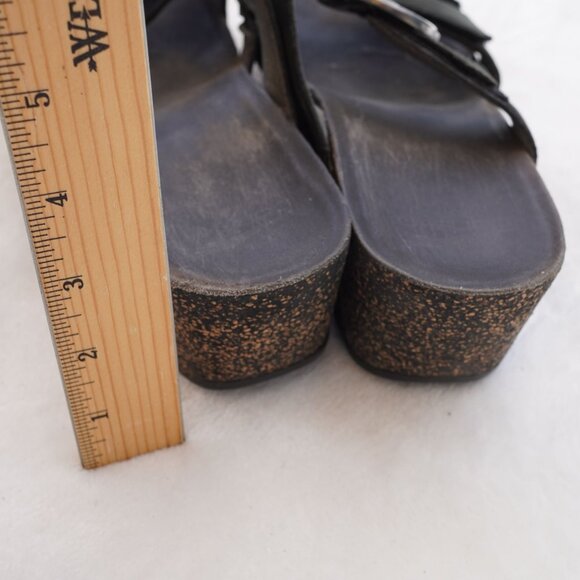 Dansko Suzie Womens Black Wedge Sandals With Buckle Strap Sz 41 7.5 8 - Picture 4 of 9